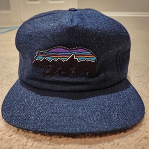 Vintage Patagonia Bear Logo Denim Snapback Hat